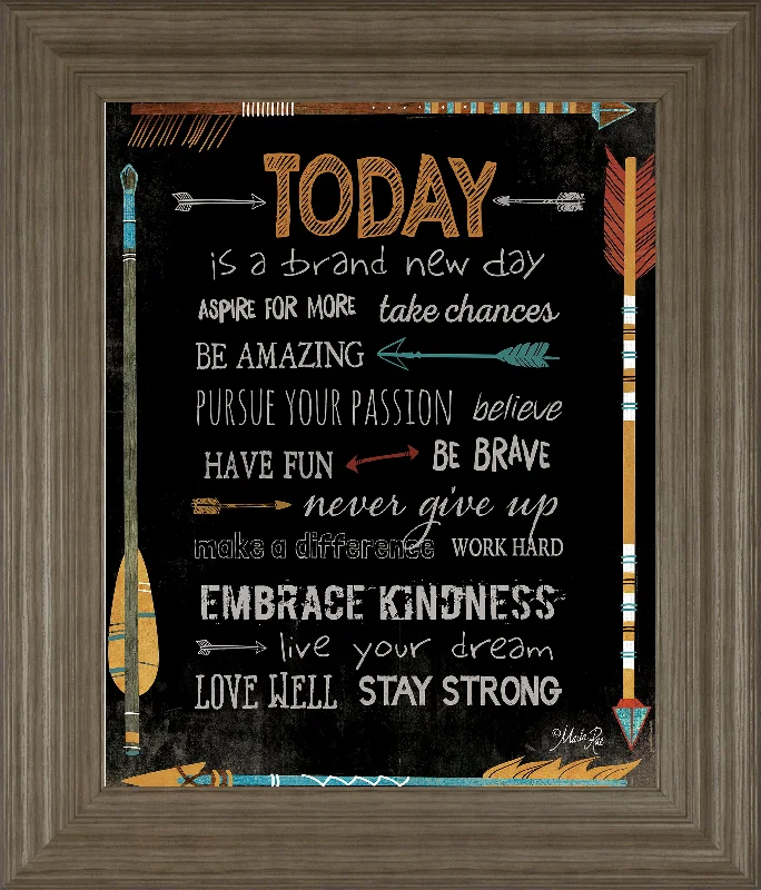 Today Is A Brand New Day By Marla Rae - Framed Print Wall Art - Black