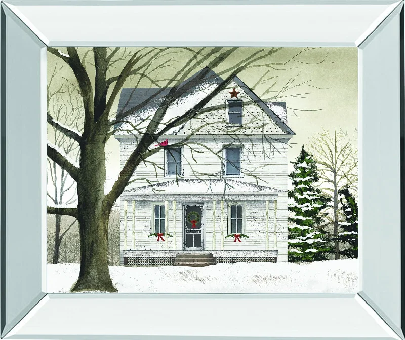 Winter Porch By Billy Jacobs - Mirror Framed Print Wall Art - Pearl Silver